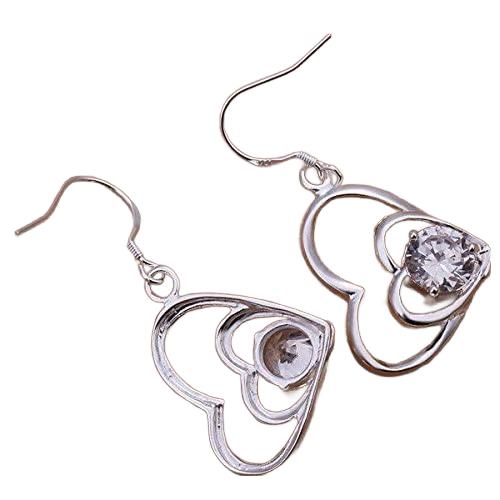 Herz Ohrhänger mit Zirkoniastein 925 Silber – Bild 2