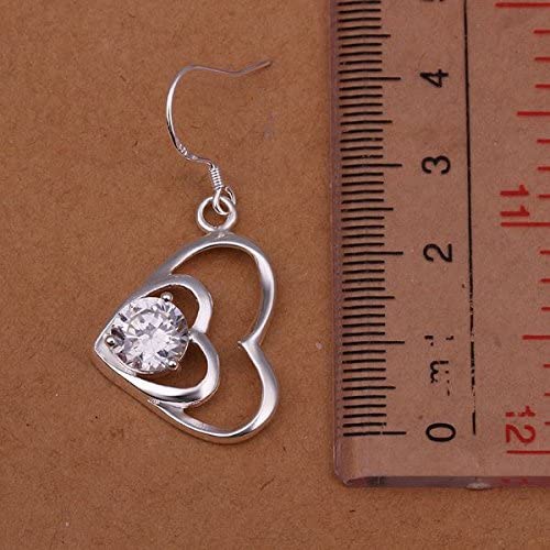 Herz Ohrhänger mit Zirkoniastein 925 Silber – Bild 6