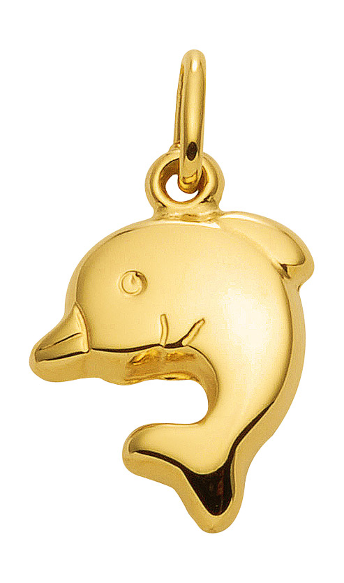 Delfin Anhänger, Kettenanhänger aus 333 Gold 8 Karat